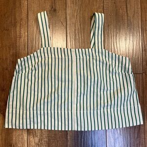 NWT Banana Republic Green White Striped Preppy Spring Tank Top